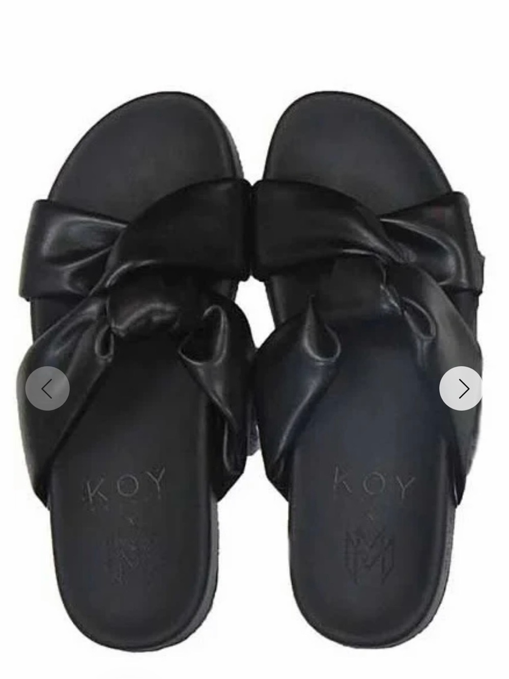 Malvados x KOY Black Knotted Slide Sandals for Women
